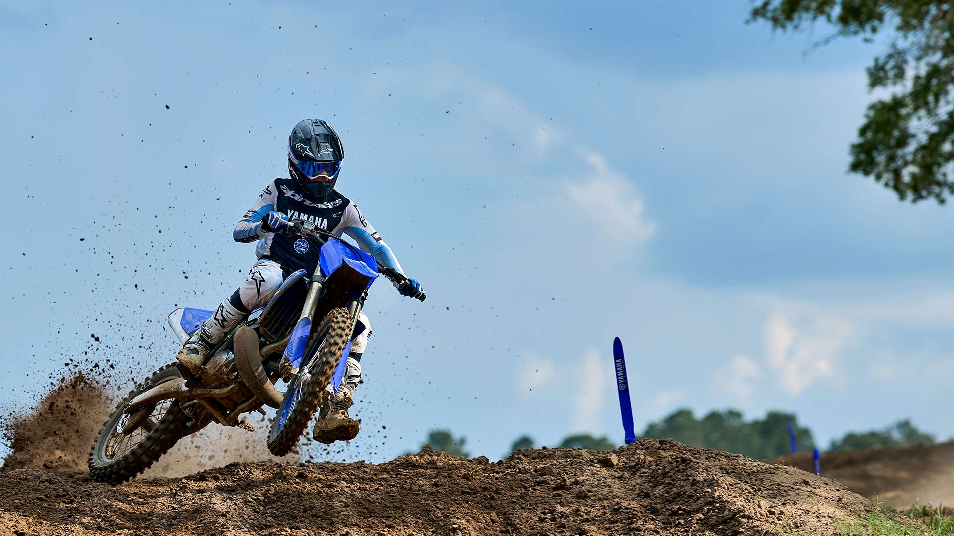 A dirt bike image, one of a series of rotating background images