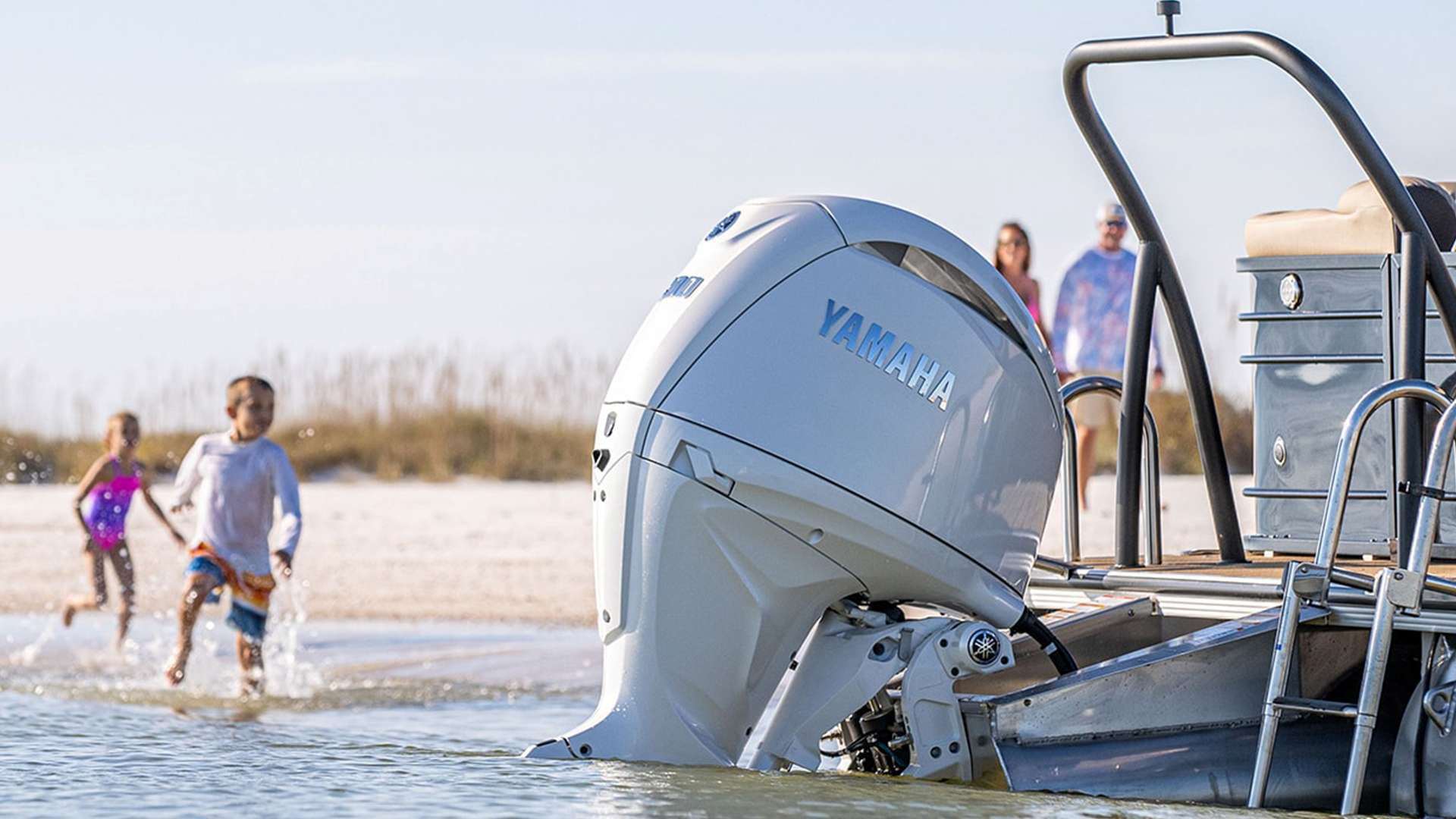 A boat image, one of a series of rotating background images