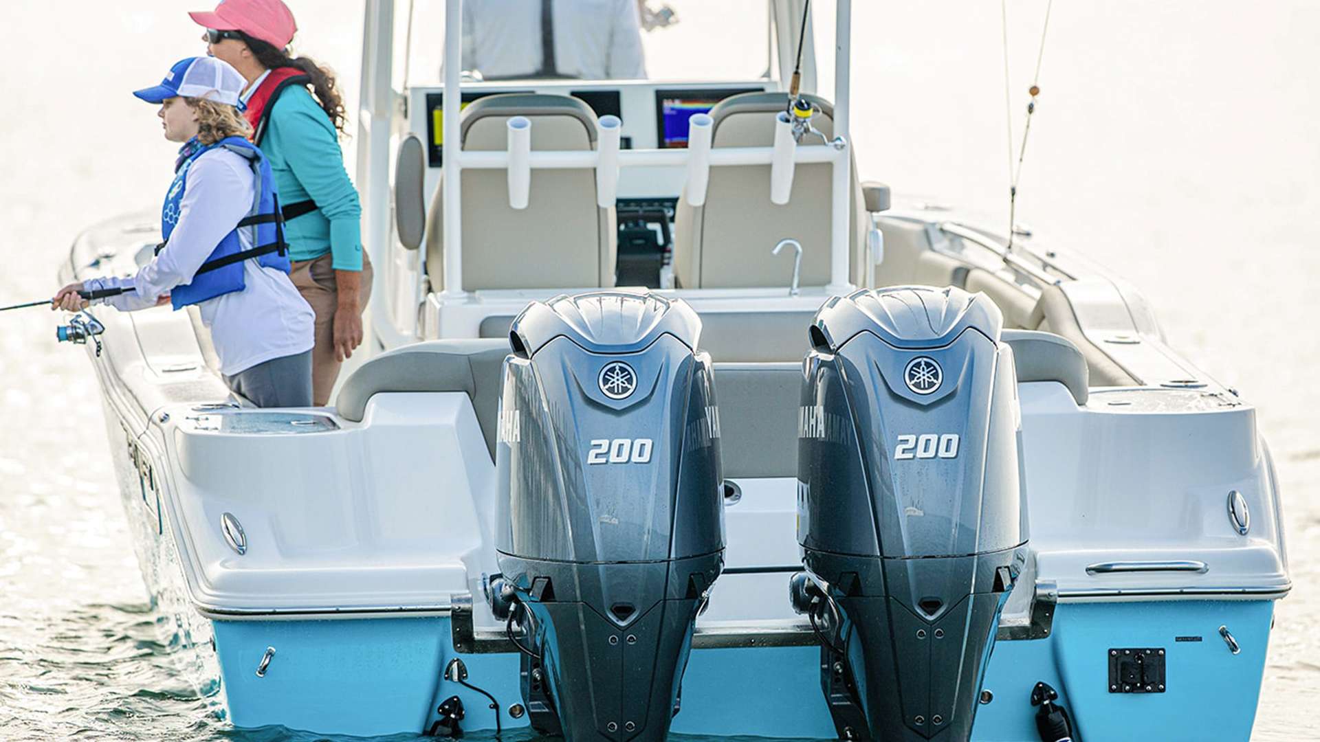 A boat image, one of a series of rotating background images