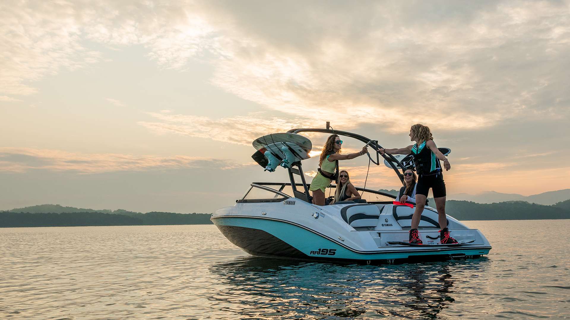 A sport boat image, one of a series of rotating background images